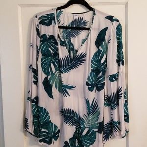 Old Navy tropical leaf print long sleeved boho